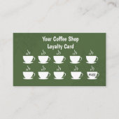 グリーンミニマリストコーヒーカップコーヒー ロイヤリティカード (正面)