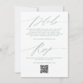 グリーンミニマリスト両面結婚型 招待状 (裏面)