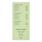 グリーンミニマリスト価格リストラックカード ラックカード (裏面)