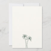 グリーンミニマリスト結婚トロピクス 招待状 (裏面)