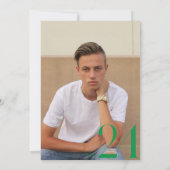 グリーンミニマリスト'24卒業パーテパーソナライズされたィ 招待状 (裏面)