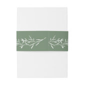 グリーンミニマリストBoho Botanicalスクリプトモノグラム 招待状ベリーバンド (裏面例)