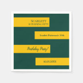 グリーンミニマルアンド金ゴールドシエレガントック50th誕生日 スタンダードカクテルナプキン (正面)