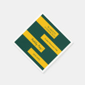 グリーンミニマルアンド金ゴールドシエレガントック50th誕生日 スタンダードカクテルナプキン (角)