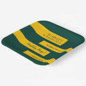 グリーンミニマルアンド金ゴールドシエレガントック50th誕生日 ペーパープレート (傾斜あり)