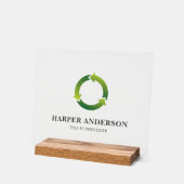 グリーンミニマルエコフレンドリープロフェッショナル アクリルサイン (傾斜)