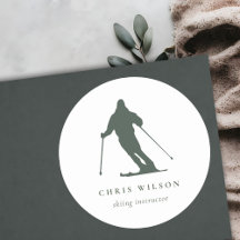 グリーンミニマルスキーシルエットインストラクターコーチ