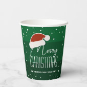 グリーンミニマルタイポグラフィメリークリスマスパーティー 紙コップ (裏面)
