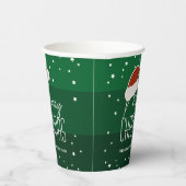 グリーンミニマルタイポグラフィメリークリスマスパーティー 紙コップ (右)