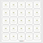 グリーンミニマルパインブランチブロージングゲスト名 シール (シート)