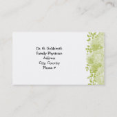 グリーンミニマルフローラ医療アポイントメントカード 予約カード (裏面)