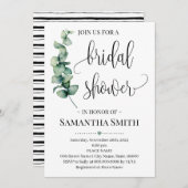 グリーンミニマルブライダルシャワーウェディングシャワー 招待状 (正面/裏面)