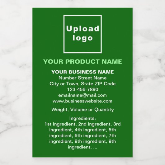 グリーンミニマルポートレートの製品情報 フードラベル (シングルラベル)