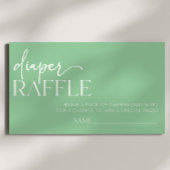 グリーンミニマルミニマリスト赤ちゃんシャワーおむつラッフル エンクロージャーカード