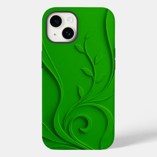 グリーンミニマルリーフデザイン Case-Mate iPhoneケース (裏面)