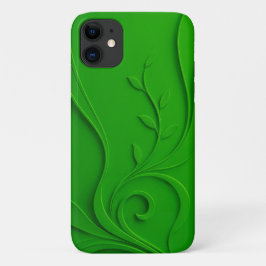 グリーンミニマルリーフデザイン iPhone 11 ケース