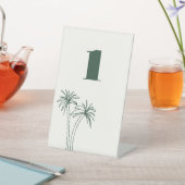 グリーンミニマル結婚リストのテーブル番号 台座サイン (インサイチュ)