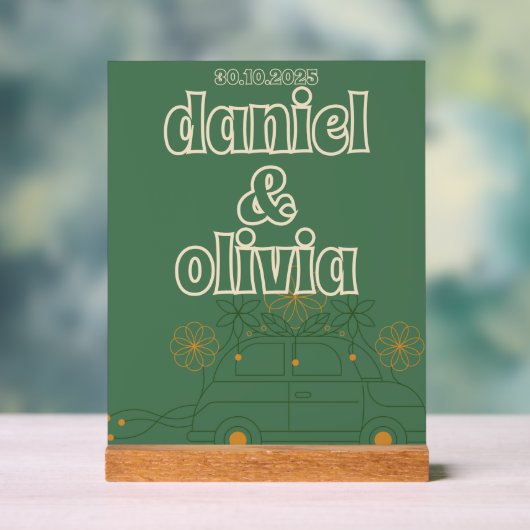 グリーンミニマル結婚ヴォス アクリルサイン (ニュートラル)