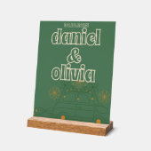 グリーンミニマル結婚ヴォス アクリルサイン (傾斜)