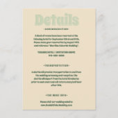 グリーンミニマル結婚ヴォス エンクロージャーカード (正面)