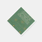 グリーンミニマル結婚ヴォス スタンダードカクテルナプキン (角)