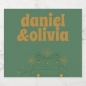 グリーンミニマル結婚ヴォス スパークリングワインラベル (シングルラベル)