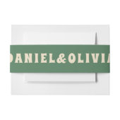 グリーンミニマル結婚ヴォス 招待状ベリーバンド (正面例)