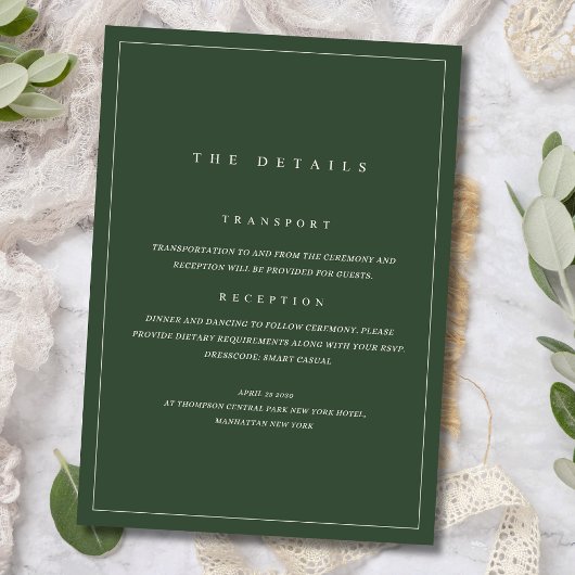 グリーンミニマル結婚式招待状モダンエレガント 招待状