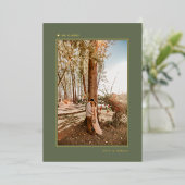 グリーンミニマル金ゴールドの結婚した導入に関する発表 箔招待状 (立ち正面)