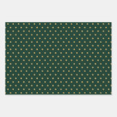 グリーンミニマル金ゴールドクリスマスツリー ラッピングペーパーシート (正面3)