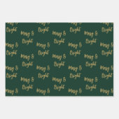 グリーンミニマル金ゴールドクリスマスツリー ラッピングペーパーシート (正面2)