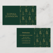 グリーンミニマル金ゴールドクリスマスツリー 名刺 (正面/裏面)