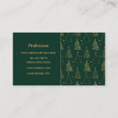 グリーンミニマル金ゴールドクリスマスツリー 名刺 (裏面)