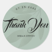 グリーンミニマ感謝していリストボヘミ結婚アン ラウンドシール (正面)
