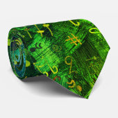 グリーンミュージカル抽象芸術プリントネクタイ ネクタイ (ロール)