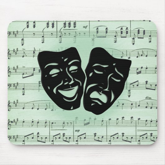 グリーンミュージックとシアターギリシャのマスクトートバッグ マウスパッド (正面)