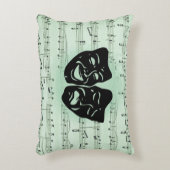 グリーンミュージックとシアターギリシャのマスク アクセントクッション (正面(垂直))