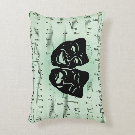 グリーンミュージックとシアターギリシャのマスク アクセントクッション (正面(垂直))