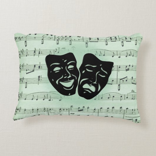 グリーンミュージックとシアターギリシャのマスク アクセントクッション (裏面)