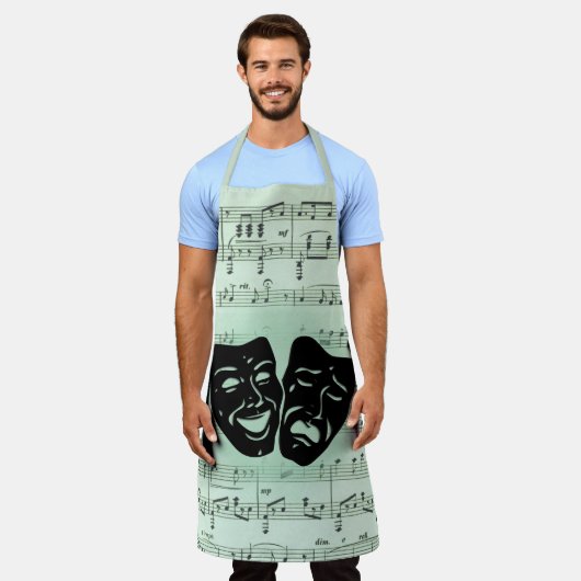 グリーンミュージックとシアターギリシャのマスク エプロン (着用した状態)
