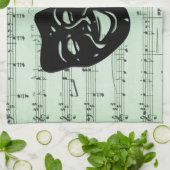 グリーンミュージックとシアターギリシャのマスク キッチンタオル (折り畳み)