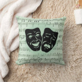 グリーンミュージックとシアターギリシャのマスク クッション (ブランケット)