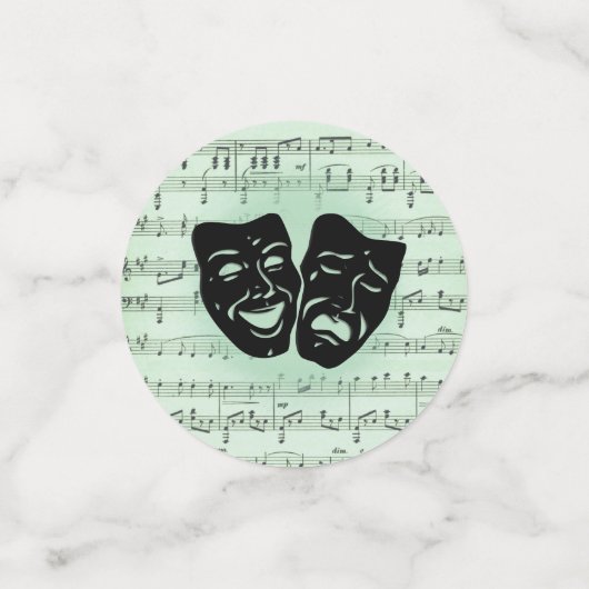 グリーンミュージックとシアターギリシャのマスク コンフェッティ (スモール正面)