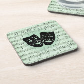 グリーンミュージックとシアターギリシャのマスク コースター (左側)