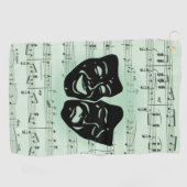 グリーンミュージックとシアターギリシャのマスク ゴルフタオル (横)