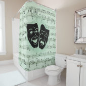 グリーンミュージックとシアターギリシャのマスク シャワーカーテン (インサイチュ)