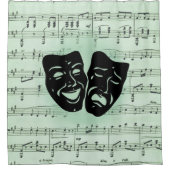 グリーンミュージックとシアターギリシャのマスク シャワーカーテン (正面)