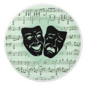 グリーンミュージックとシアターギリシャのマスク セラミックノブ (正面)