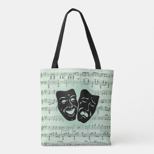 グリーンミュージックとシアターギリシャのマスク トートバッグ (裏面)