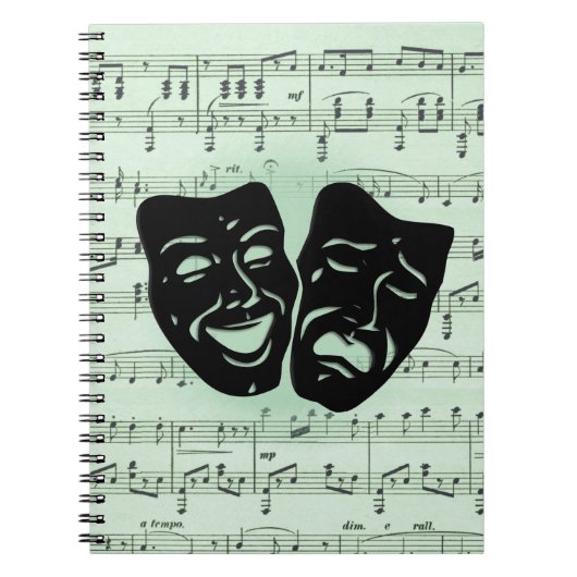 グリーンミュージックとシアターギリシャのマスク ノートブック (正面)